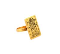 LODMLOER Tarocchi Anelli per Donna Uomo - Buona Fortuna Astrologia Divinazione Amuleto Magico Anello Fascia Arcani Maggiori Gioielli Tarocchi Regali,Giallo,7