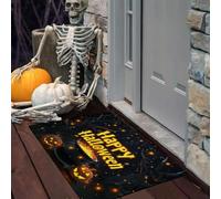 LODMLOER Zerbino Halloween,Pentola Magica, Tappeto Ingresso 50 x 80 cm | Zucca Lucciola per porta e ingresso, decorazione Halloween per casa, corridoio, veranda e ambienti interni