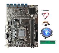 Lodokdre B250C BTC Scheda Madre 12GPU PCIE a USB3.0 Slot LGA1151 DDR4 4GB 2666Mhz RAM+4PIN a SATA +Ventola di Raffreddamento ETH Miner