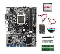 Lodokdre B75 ETH Mining scheda madre 12USB+G860 CPU+2X4G DDR3 RAM+128G SSD+luFter+ SATA+Switch +pasta di + deflettore