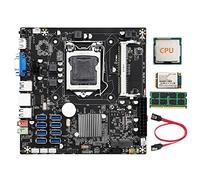 Lodokdre B75E 8 Scheda BTC Mining Scheda Madre+CPU+4G DDR3 RAM+128G SSD+ SATA 8X USB3.0 B75 Chip LGA1155 DDR3 MSATA ETH Miner