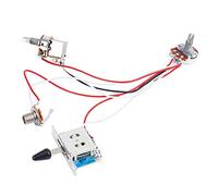 Lodokdre Kit di cablaggio per chitarra elettrica 1 nastro 1 suono 3 interruttori a levetta 500 K toepfe 1 set