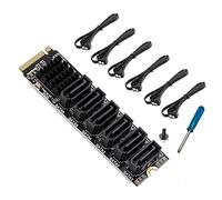 Lodokdre Scheda di espansione PCIE a SATA 6Gpbsx6 porta + cavo SATA M.2 MKEY PCI-E Riser Card M.2 NVME a SATA3.0 ASM1166 Support PM