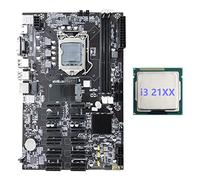 Lodokdre Scheda madre B75 12 PCIE ETH Mining + CPU I3 21XX LGA1155 MSATA USB3.0 SATA3.0 Supporta DDR3 RAM B75 BTC scheda madre
