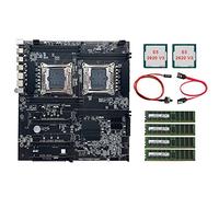 Lodokdre X99 Dual-Socket Mining Scheda Madre+E5-2620V3 CPU+4G DDR4 ECC RAM+Switch Line+ Line LGA2011-3 Dual CPU Slot 8XSATA2.0