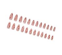 Lodoot 24 pezzi a forma di mandorla unghie finte cuore coperture complete stick on unghie artificiali lucide San Valentino premere sulle unghie amore dolce amante versatile usura armatura senza