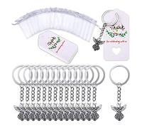 Lodoot 30 Pz/set Moda Angelo Portachiavi Con Per Catena Filato Borse Grazie Ciondolo Per Bambini Doccia Bomboniere Favore di Nozze Angelo