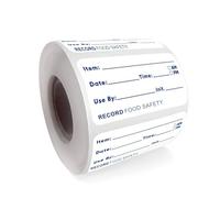 Lodoot 500Pcs Etichette adesive per alimenti Etichette per alimenti Adesivo per alimenti Etichetta di stoccaggio sicura per alimenti per contenitori in vetro metallo legno