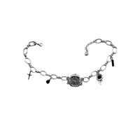 Lodoot Collana con ciondolo a catena clavicola ispirata al punk, con orologio da tasca meccanico a vista, design retrò, in lega, ciondolo meccanico per Edgy, Nero , misura unica