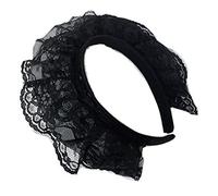 Lodoot Fasce in pizzo per le donne multistrato fascia in pizzo novità copricapo da donna copricapo da donna cameriera cosplay accessori per feste a tre strati pizzo Lolita fascia