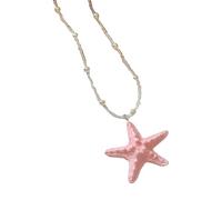Lodoot Multi Colore Estati Stelle Marine Collana Ciondolo Delicato Stratificazione Gioielli Leggero Spiaggia Vacanza Accessorio Per Le Donne Collana Pendente, Misura unica, come descritto, come