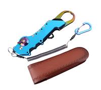 Lodoot Pinza da pesca portatile in lega di alluminio con impugnatura a mano Pinza per labbro Gancio pieghevole Attrezzatura da pesca Strumento per labbro Clip