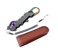 Lodoot Pinza da pesca portatile in lega di alluminio con impugnatura a mano Pinza per labbro Gancio pieghevole Attrezzatura da pesca Strumento per labbro Clip