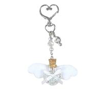 Lodoot Portachiavi con bottiglia di vetro con ciondolo a forma di stella, elegante accessorio con perline a stella, decorazioni per borse personalizzate