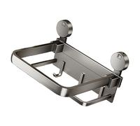Lodoot Scaffale pieghevole del bagno con il montaggio della tazza di aspirazione Disegni di alluminio Shleft per installazione facile e scaffale portatile di risparmio di spazio del lavabo