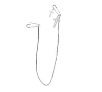 Lodoot Spilla da appendere a forma di crocifisso, per donne e ragazze, stile punk, lunga catena, spilla per maglioni, scialle, clip decorative