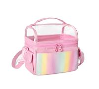 LoDrid Borsa porta pennarelli per un massimo di 72 pennarelli, rosa | Borsa porta pennarelli con divisorio removibile, parte superiore in PVC, maniglia e tracolla, solo borsa