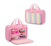 LoDrid Borsa portaoggetti compatibile con bambola Barbie (30,5 cm), custodia per il trasporto delle bambole con tracolla, multi tasche per vestiti delle bambole, accessori, rosa (solo borsa)