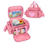 LoDrid Borsa portaoggetti compatibile con il kit di avviamento Little Tikes Story Dream Machine, custodia da trasporto con tasche multiple per accessori con maniglia e tracolla, rosa, solo borsa