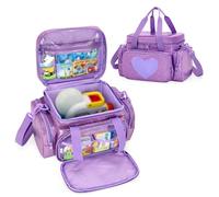 LoDrid Borsa portaoggetti compatibile con Little Tikes Story Dream Machine Starter Set, custodia da trasporto con tasche multiple per accessori con manico e tracolla, viola, solo borsa
