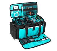LoDrid Cable File Gig Bag con fondo imbottito staccabile e divisori, DJ Wire Bag per laptop 15,6", apparecchiature audio, attrezzatura per DJ, accessori per musicisti