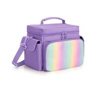 LoDrid Custodia compatibile con Tonie, organizer da trasporto per set di lettori audio, borsa portatile con tracolla e maniglia per ricarica, cuffie e accessori, viola, solo borsa