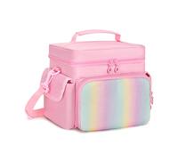 LoDrid Custodia compatibile con Tonie, organizer da trasporto per set di lettori audio, borsa portatile con tracolla e maniglia per ricarica, cuffie e accessori, rosa, solo borsa