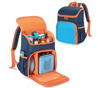 LoDrid Zaino compatibile con Tonie, borsa portatile per set di avvio lettore audio, custodia per il trasporto con 3 tasche trasparenti per esposizione figure, Blu, solo borsa