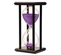 Lodunsyr Orologio a clessidra 45 minuti 45 min decorazione casa clessidra timer ufficio ornamento clessidra cornice in legno hourglass timer timer da cucina viola