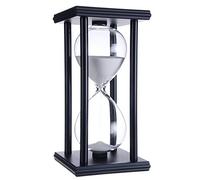 Lodunsyr Timer a Clessidra per 60 Min Decorazione per Camera dei Bambini Compleanno Tavolino da tè Scaffale Libri Gioco di Scuola Ornamento Sabbia Timer Orologio Hourglass Timer 60 Minutes Bianco
