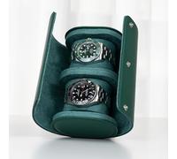 LOEAPEA Real Genuine Leather Watch Roll Travel Case 1 2 Watches Box, Suitable for all watch and smartwatch under 55mm Storage Organizer for Man and Women (2W-GRL)