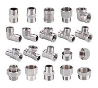 LOEASE 1pc 1/2 3/4 Femmina Filettatura Maschio Raccordi Tee Tipo di Riduzione Gomito in Acciaio Inox Giunto Adattatore Adattatore Accoppiatore Raccordi Idraulici (Color : 04 Female Elbow)