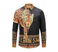 Loeay Camicia da Uomo di Lusso nuovissima Camicie da Uomo Moda Camicie da Uomo Slim Fit Casual Camicie di Cotone a Manica Lunga Camicia da Stampa 3D Multi m