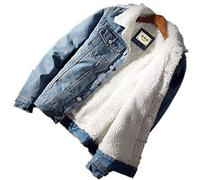 Loeay Giacca e Cappotto da Uomo Giacca di Jeans Spessa Calda alla Moda 2019 Moda Invernale Giacca da Uomo Jean Outwear Cowboy Maschile Plus Size 6XL Azzurro 6XL