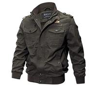Loeay Giubbotto Bomber a Maniche Lunghe Casual da Uomo Casual Capispalla Militare Roupas Casaco Homens Jaquetas Bomber Militar Chaqueta De Los Hombres Verde Militare L