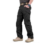 Loeay Pantaloni Cargo Uomo Nero XXL Multi Tasche Elasticizzati