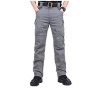 Loeay Pantaloni da Combattimento da Uomo City Pantaloni Cargo Tattici Militari Pantaloni da Esercito SWAT Pantaloni da Trekking Outdoor Elasticizzati Multitasche Casual XL Grigio