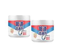 LOEBKE Pipeline Dredging Agent,Strong Kitchen Pipe Dredge Agent Deodorant,Sink And Drain Pipe Dredging Powder Pipe Dredge Agent,Powerful Drain Blockage Cleaner Sink Cleaner Powder (2PCS)