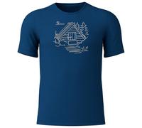 Löffler - Printshirt Cottage Merino-Tencel - Maglia merino 46 blu