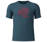 Löffler - Printshirt Cottage Merino-Tencel - Maglia merino 48 blu