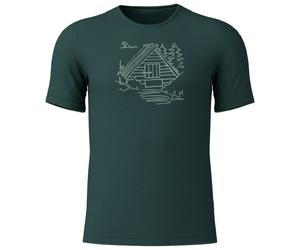 Löffler - Printshirt Cottage Merino-Tencel - Maglia merino 48 forest