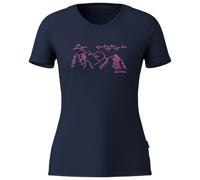 Löffler - Women's Printshirt Sunset Merino-Tencel - Maglia merino 38 blu