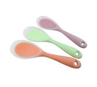 LOEFLIFA 2 pezzi Cucchiaio in Silicone Non Stick Mestolo Cucina Ergonomico per Pentole Antiaderenti Utensile Leggero per Servire Verdure e Alimenti e Ristoranti Arancione Trasparente