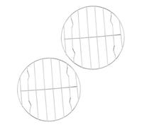 LOEFLIFA 2pezzi Barbecue Acciaio Inossidabile Rotonde per Carne Pesce Verdure Resistenti Antiruggine e Facili da Pulire Accessori BBQ per Casa e Picnic