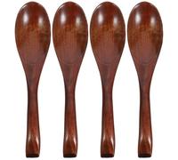 LOEFLIFA Cucchiai in Legno Nanmu 4 Pezzi 6,69 Pollici Marrone per Mescolare e Servire in Cucina e Negozio di Dessert Design Semplice