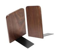LOEFLIFA Fermalibri in Noce Reggilibri Decorativi per Scrivania per Libri Robusto e Set da 2 Pezzi per Ufficio e Casa