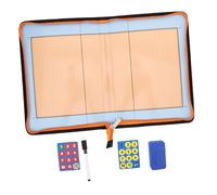 LOEFLIFA Lavagna Pallavolo Portatile in Pelle con Zip Lavagnetta Allenatore Due Sezioni con Pennarelli Cancellino e Adesivi Board Tattico Professionale per Timeout e Strategie di Gioco