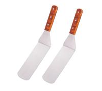 LOEFLIFA Paletta per Bistecca in Acciaio con Manico in Legno Resistente al Calore Utensile Barbecue Multifunzione per Casa Ristorante e Grigliate all Aperto