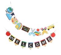 LOEFLIFA Striscione Scuola Decorazione per Aula Festa Colorata Alta Resistenza Design Semplice Chiare per Foto e Accoglienza Semestre