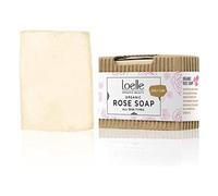 Loelle - Sapone Naturale Artigianale all'Olio di Rosa Damascena - Sapone Solido Corpo e Viso Realizzato con Ingredienti Naturali - Saponetta Bio Per Pelle Sensibile, Made in Marocco (75g)